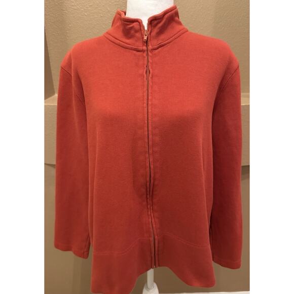Orvis Women's Deep Orange Zip Up Jacket Size XL - Picture 1 of 7
